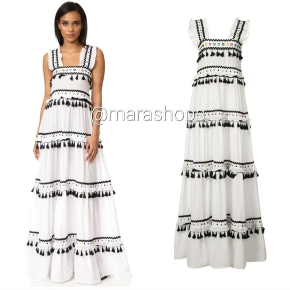 Dodo Bar Or Amal Tassel Studded Maxi Cotton Dress - Picture 7 of 7